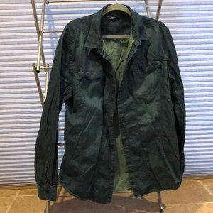 Denim long sleeved button down shirt